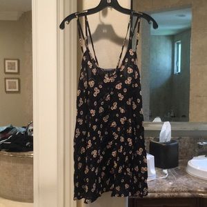 Black floral brandy Melville double strap dress